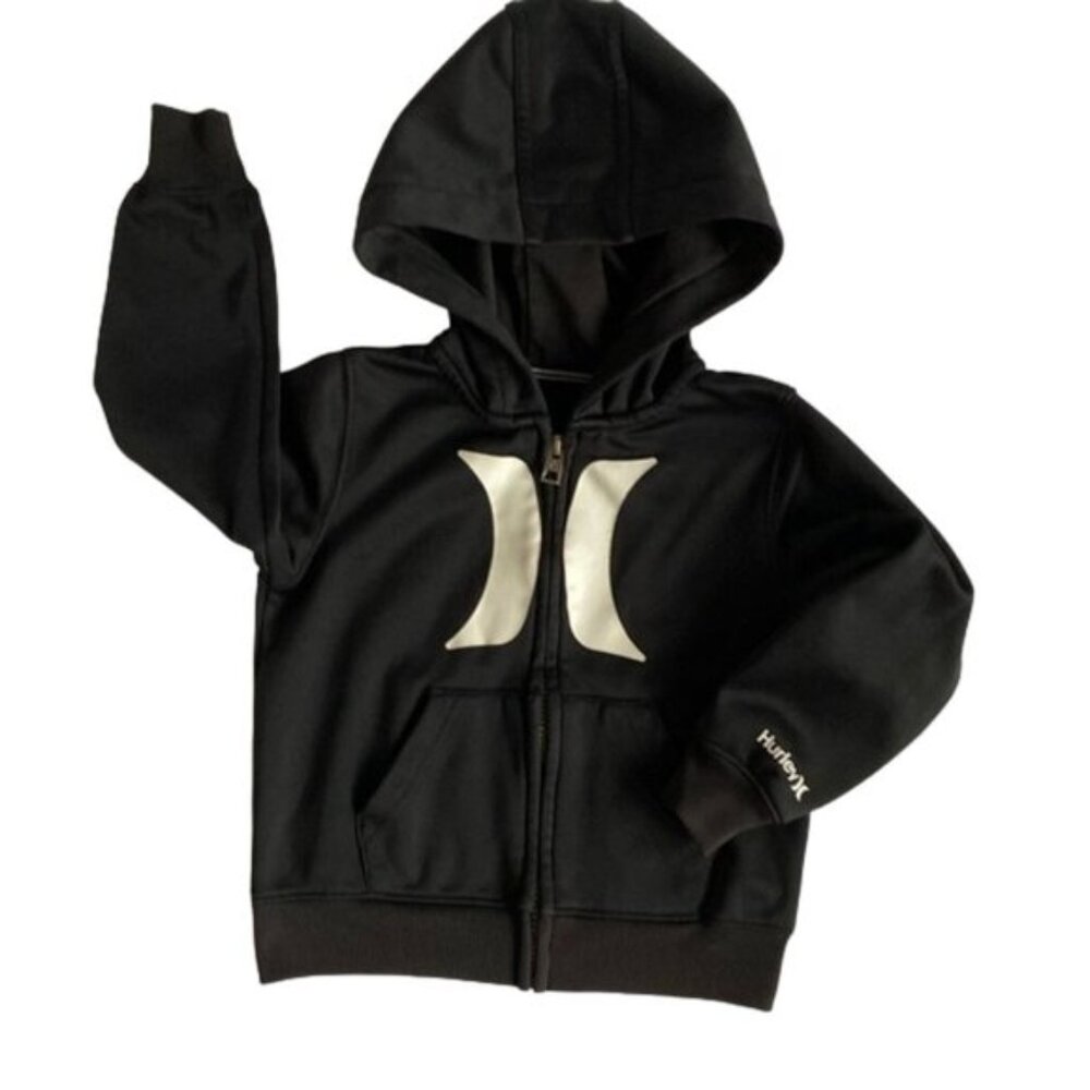 Hurley Logo Black Zip-Up Hoodie Size 3T